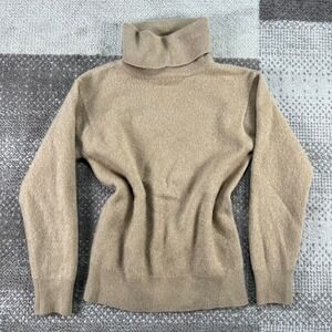 Country Shop Cashmere Tan Wool Blend Turtleneck Sweater Long Sleeve Womens Small
